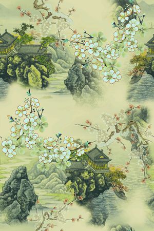 中国风印花花型图片