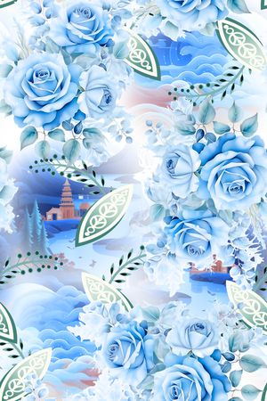 真丝印花花型图片