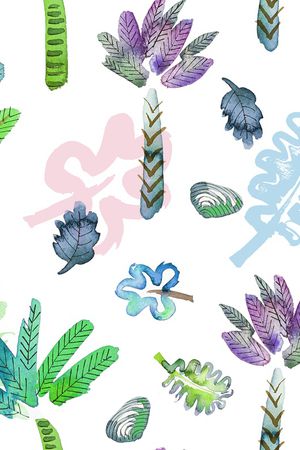 水彩印花花型图片