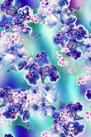 真丝印花花型图片