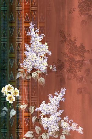 旗袍印花花型图片