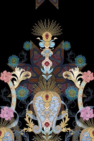 定位花印花花型图片