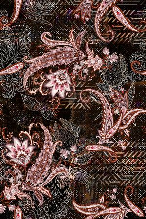 真丝印花花型图片
