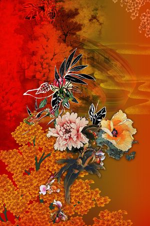 定位花印花花型图片