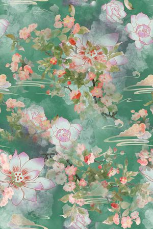 国画印花花型图片