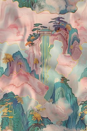 中国风印花花型图片