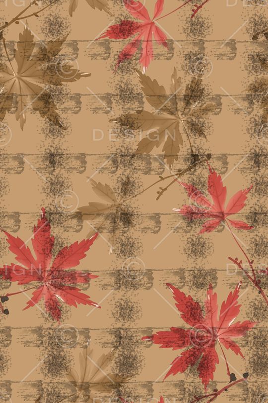 枫叶印花花型图片