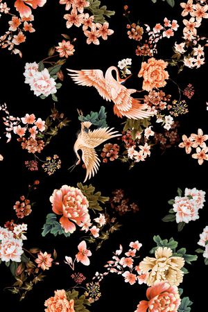 鸟印花花型图片