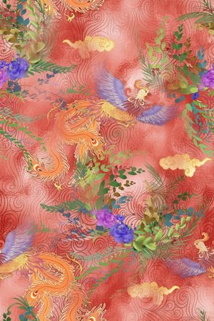 真丝印花花型图片