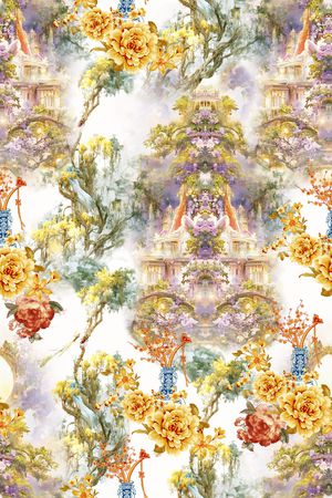 复古印花花型图片
