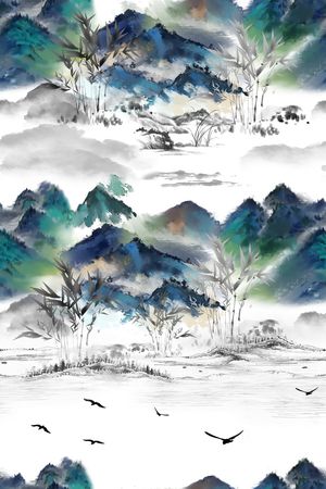 山水印花花型图片