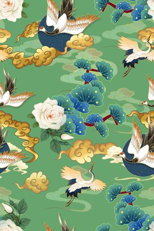 仙鹤印花花型图片