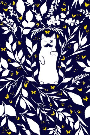 猫印花花型图片