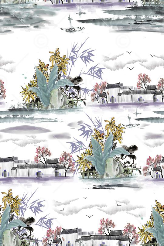 天空印花花型图片