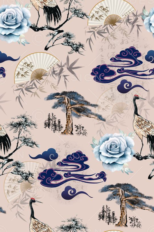 仙鹤印花花型图片