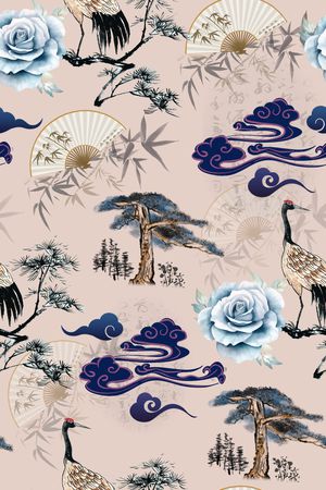 仙鹤印花花型图片