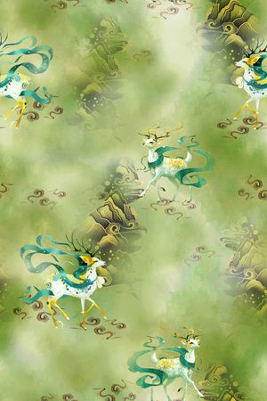 鹿印花花型图片
