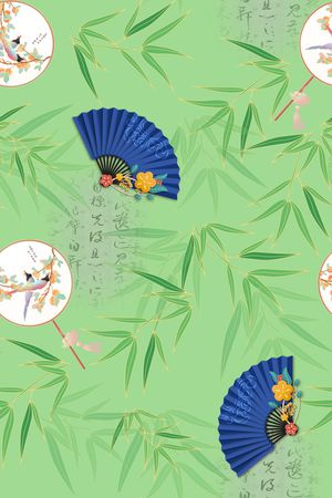 扇子印花花型图片