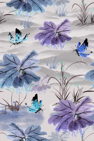 蝴蝶印花花型图片