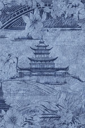 牛仔纹理印花花型图片
