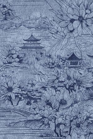 牛仔纹理印花花型图片