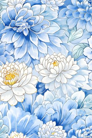 手绘花卉印花花型图片