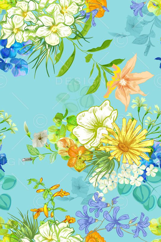 影花印花花型图片