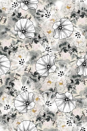真丝印花花型图片