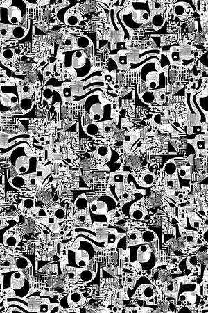 黑白花型印花花型图片