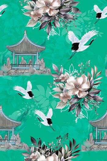 中国风印花花型图片
