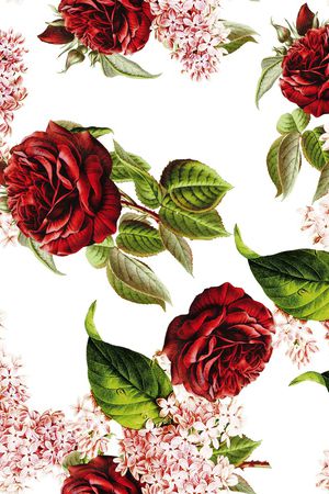 玫瑰花印花花型图片