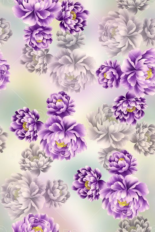 满版散花印花花型图片