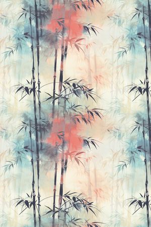 水墨风印花花型图片