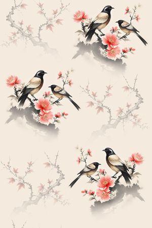 中国风印花花型图片