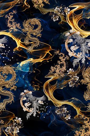 中国风印花花型图片