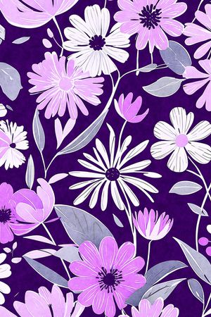 手绘花卉印花花型图片
