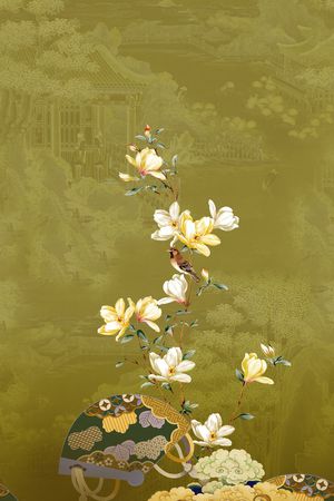 玉兰花印花花型图片