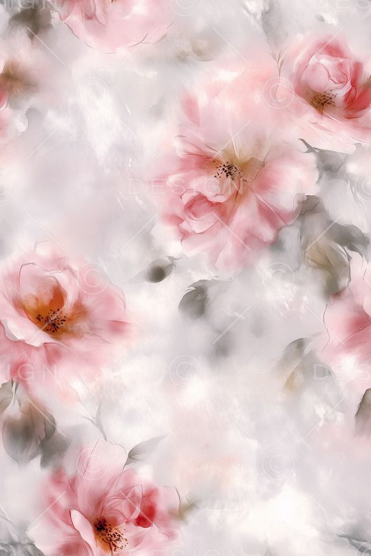 朦胧花卉印花花型图片
