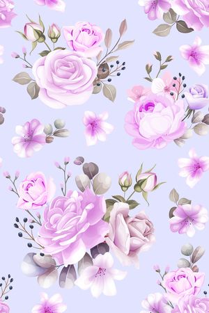 清爽底花卉印花花型图片