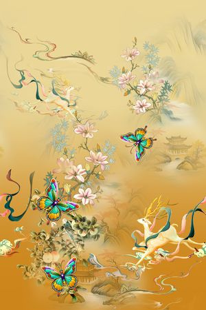 蝴蝶印花花型图片