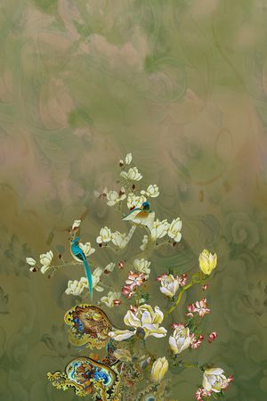 玉兰花印花花型图片
