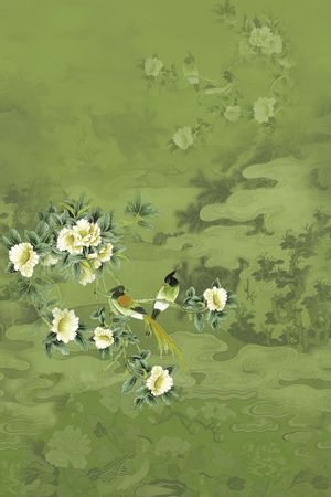 花鸟印花花型图片