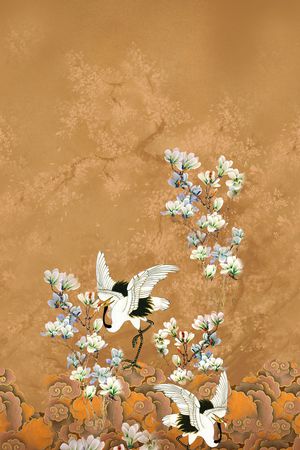 旗袍印花花型图片