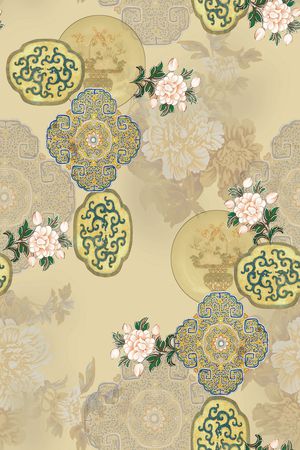 中国风印花花型图片