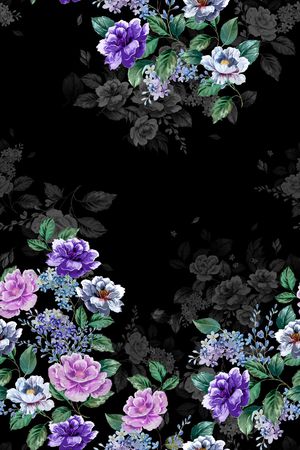 影花印花花型图片