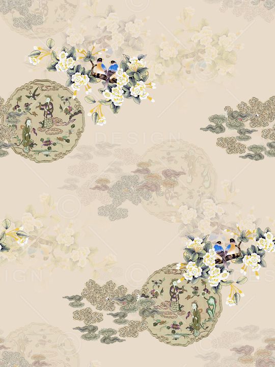 中国风印花花型图片