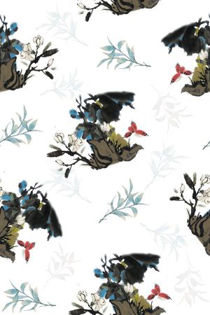 中国风印花花型图片