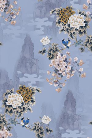 中国风印花花型图片