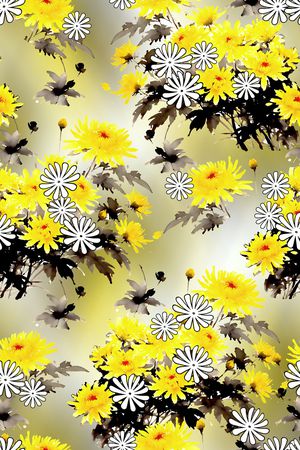 满版散花印花花型图片