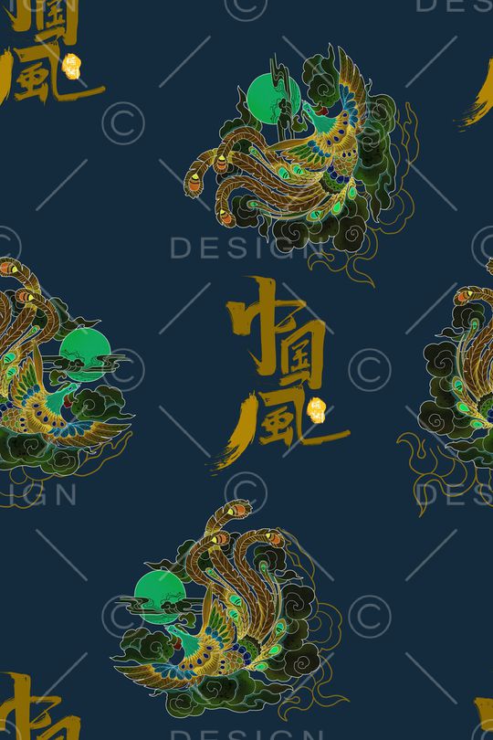 中国风印花花型图片